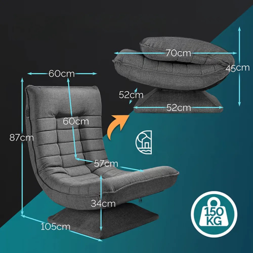 Leżanka ABERDEEN, 87x60x105cm, szara Casaria
