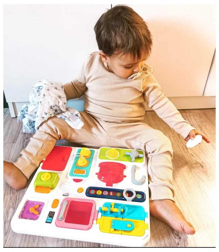 Woopie baby tablica manipulacyjna kuchnia zegar z efektami dźwiękowymi i świetlnymi montessori