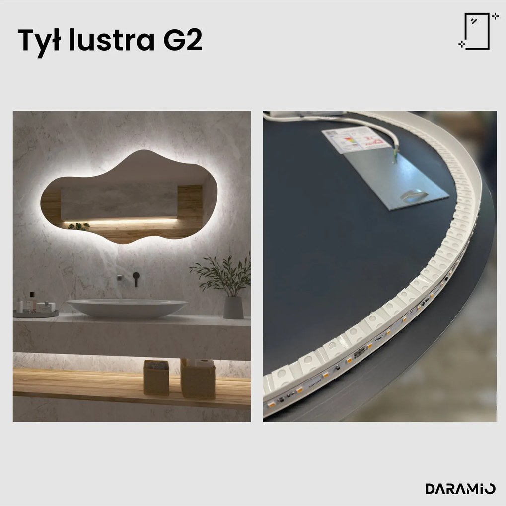 Lustro łazienkowe LED w kształcie chmury G2