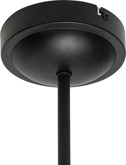 Klasyczna lampa sufitowa czarna z złotym kloszem 3-światłowa - Nona