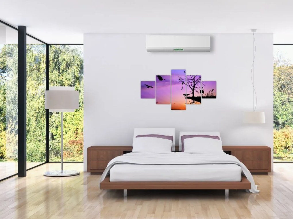 Obraz - Sylwetki zwierząt (125x70 cm)