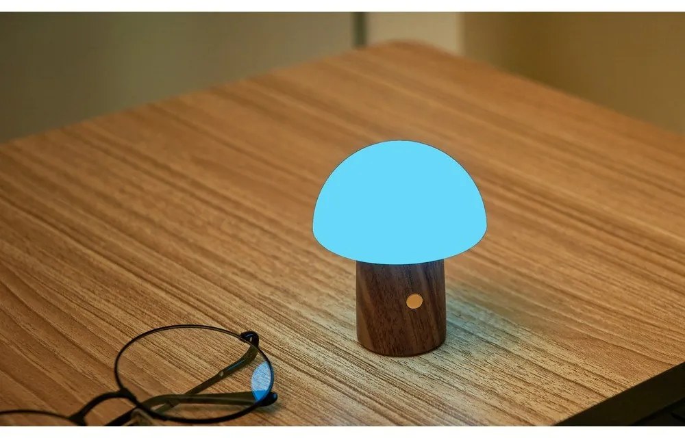 Biała/w ciemnym naturalnym kolorze lampa stołowa LED (wysokość 7 cm) Alice Mushroom – Gingko