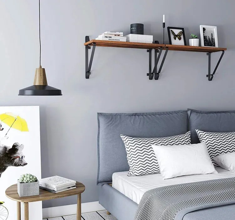Komplet 2 brązowych półek wiszących S6-R02