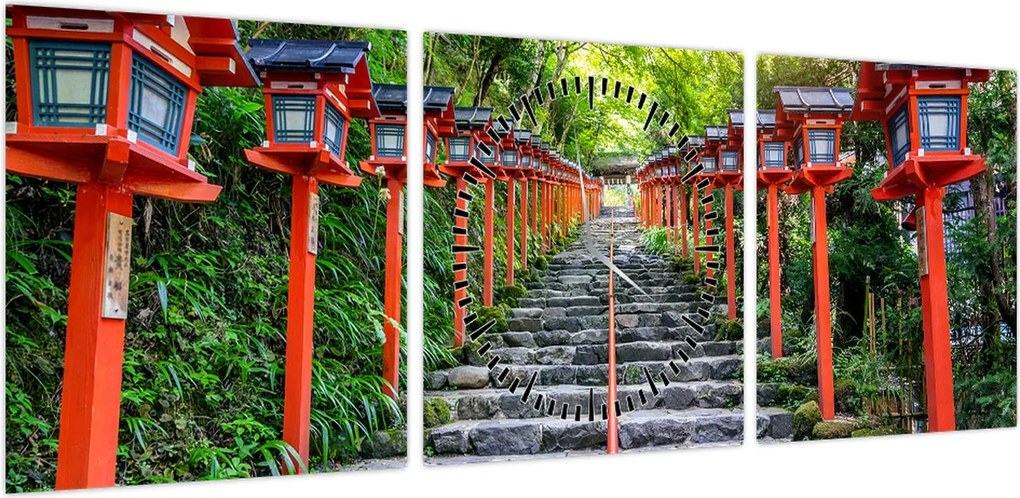 Obraz - Sanktuarium Kifune (z zegarem) (90x30 cm)