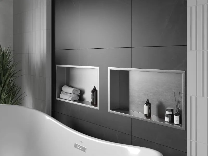 Mexen X-Wall-R półka wnękowa z kołnierzem 60 x 30 cm, inox - 1910603010