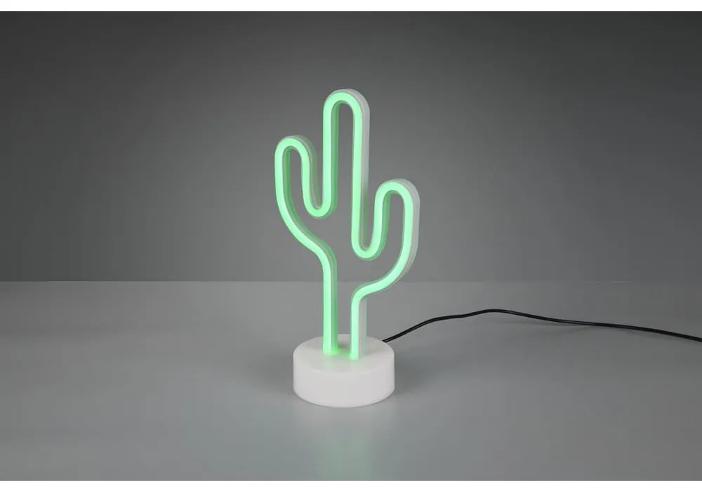 Biała lampa stołowa LED (wys. 29 cm) Cactus – Trio