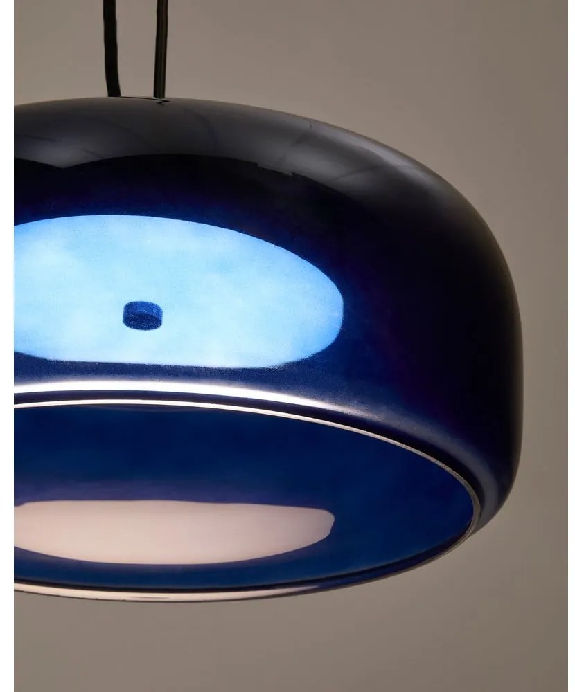 Ciemnoniebieska lampa wisząca LED ze szklanym kloszem ø 38 cm Reig – Kave Home