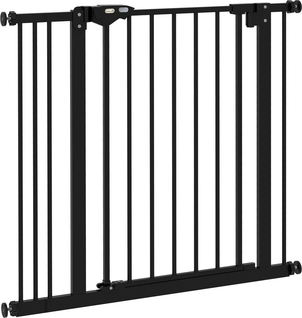 PawHut Barierka ochronna dla psy, Bezpieczna bramka, Bramka dla zwierząt, Metal, Plastik, 74-87 cm, Czarny