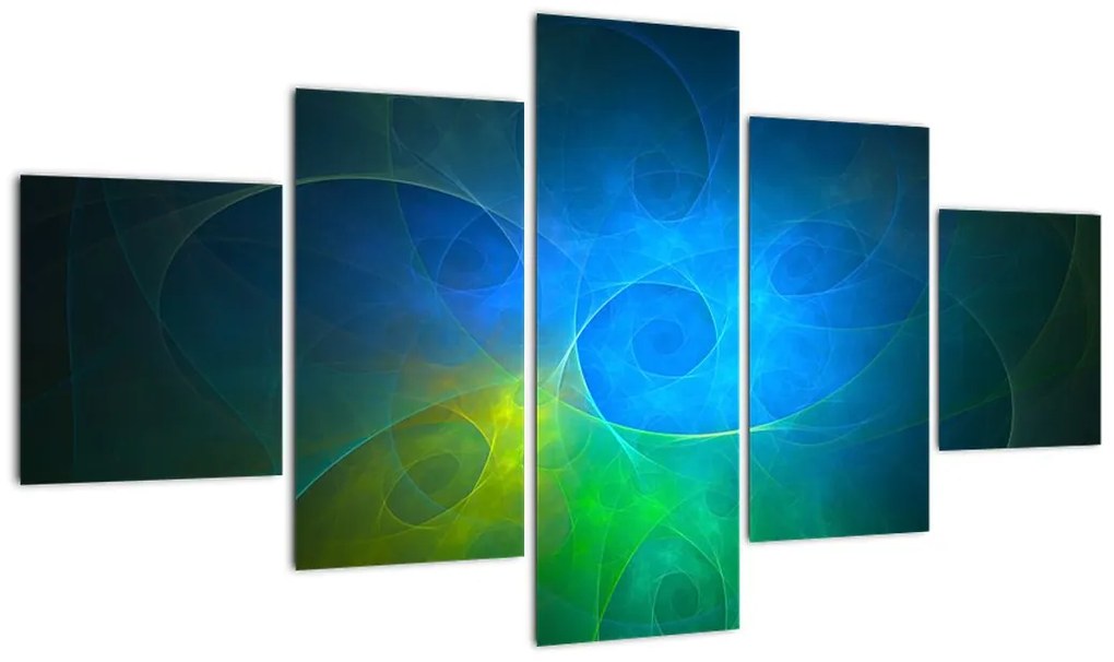 Obraz niebieskiej abstrakcji (125x70 cm)