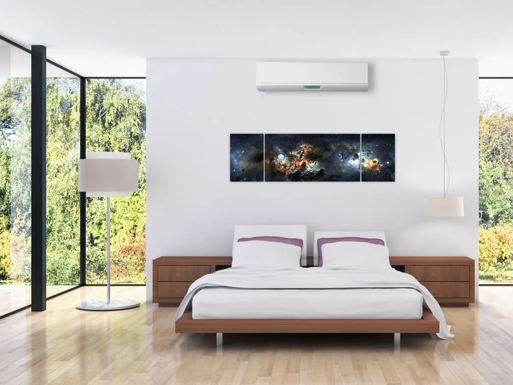 Obraz - Wszechświat z mgławicą (170x50 cm)