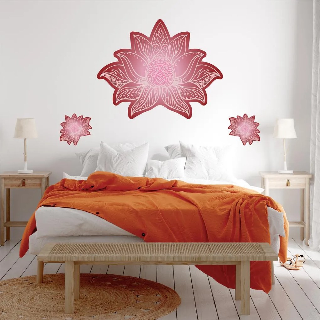 Naklejki na ścianę - Lotosowa mandala czerwona