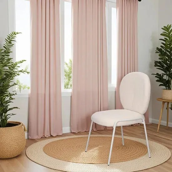 Białe tapicerowane krzesło w stylu boho - Jorda 4X