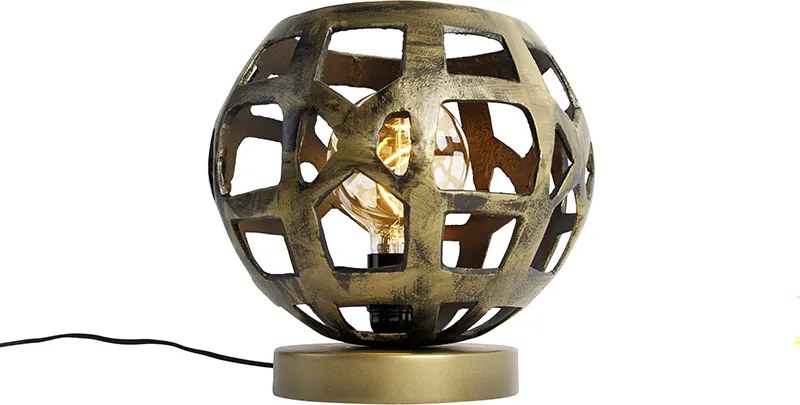 Industrialna lampa stołowa antyczne złoto - Bobby