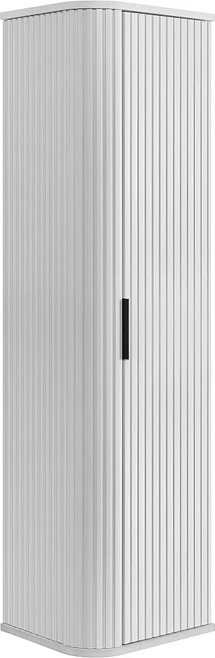 Szafka łazienkowa, biała, uchwyt czarny, 35,5 x 139 x 31,5 cm