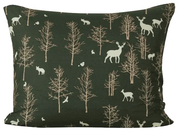 Poszewka na poduszkę z mikrofibry OAK DEER 70x90 cm, ciemnozielony