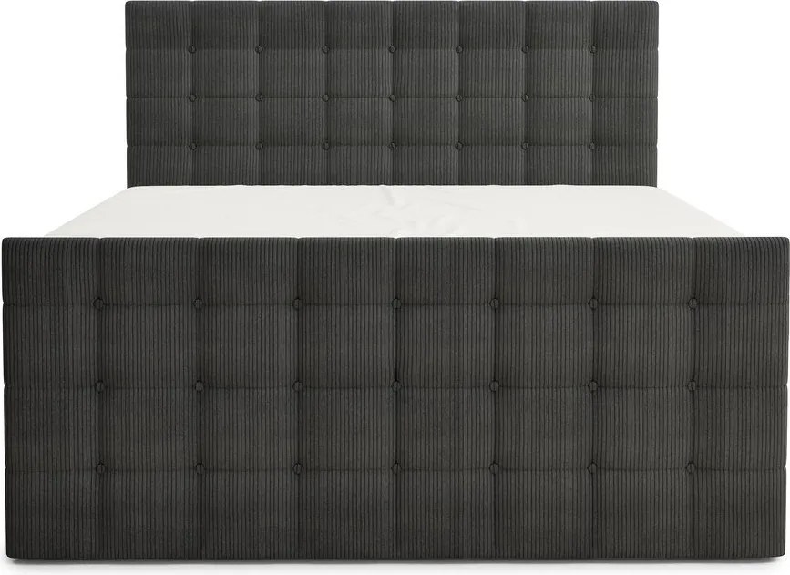 Antracytowe łóżko kontynentalne ze schowkiem 180x200 cm Tasca – Maison de Rêve