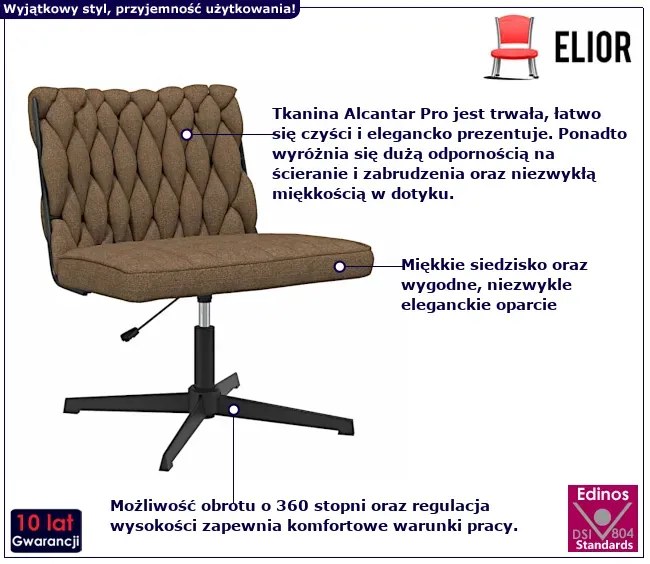 Fotel do biurka glamour taupe - Metropolix