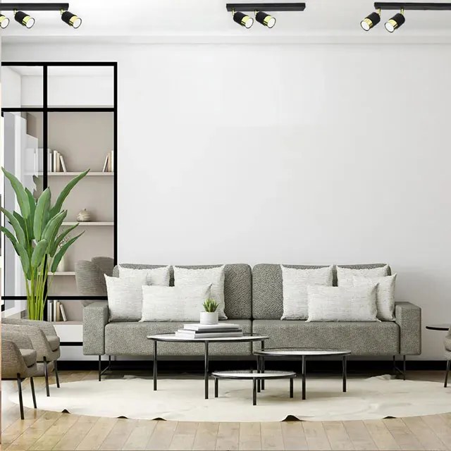 Czarny podwójny plafon reflektorowy - A279 R0-T97