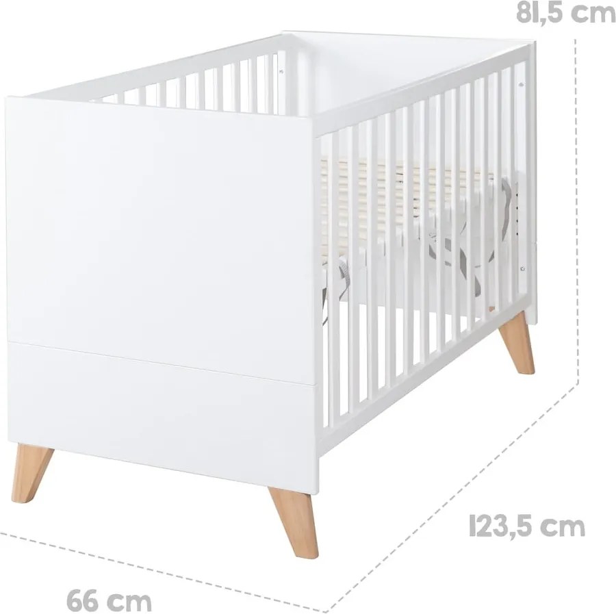 Białe łóżeczko 60x120 cm Léon – Roba