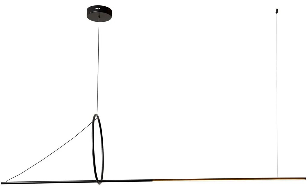 Czarna nowoczesna lampa LED nad stół lub wyspę D3-P20