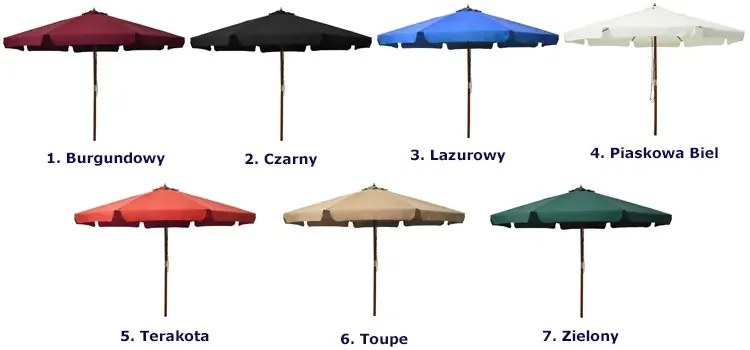 Parasol ogrodowy na drewnianym słupku terakota G1-R11
