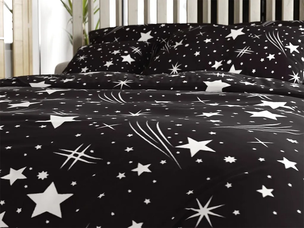 PrzytulneMieszkanie.pl PrzytulneMieszkanie.pl Pościel z mikrofibry NIGHT SKY czarna Rozmiar pościeli: 70 x 90 cm | 140 x 200 cm