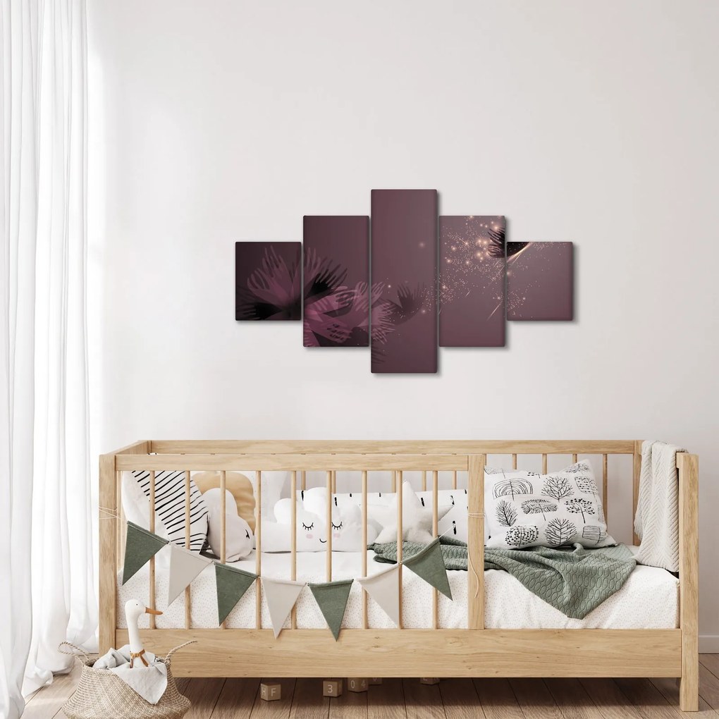 Obraz kwiatu z motylem (125x70 cm)