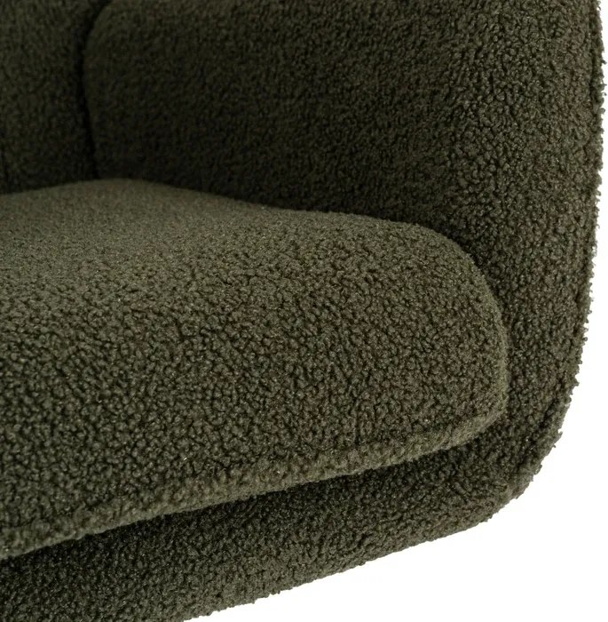 Fotel Bujany Uszak JACKSON Zielony Boucle Nowoczesny