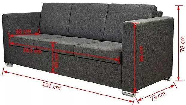 Trzyosobowa ciemnoszara sofa loftowa Z1-P82