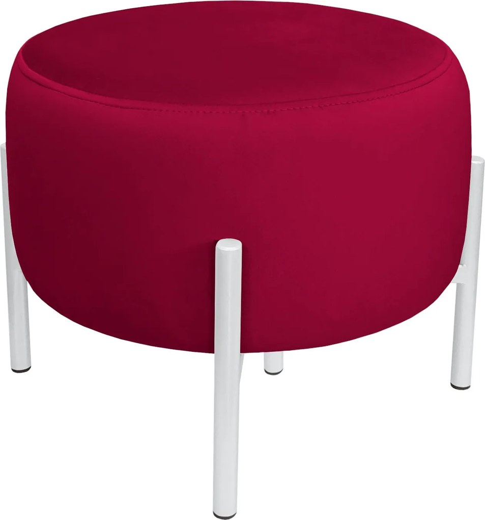 Pufa OLA loft ławka podnóżek metal : Kolor Stelaża - Biały, Kolor tkaniny - VELVET - MG31, Typ tkaniny - Velvet