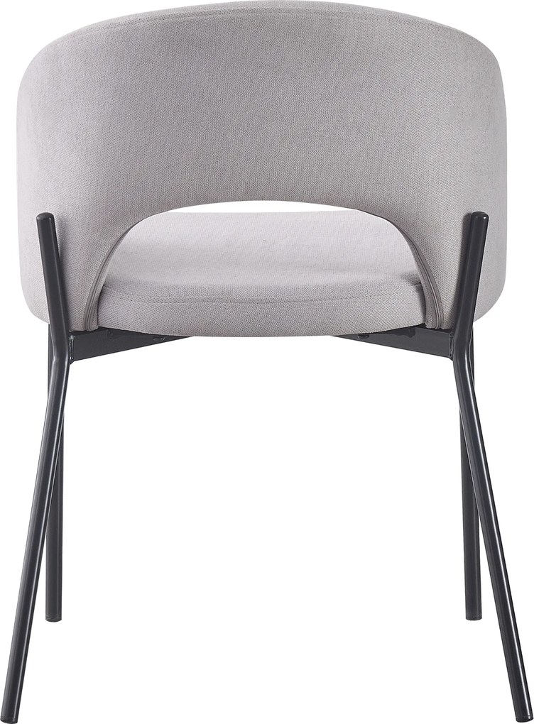 ATENA Krzesło do Jadalni Szare z Oparciem, Czarne Nogi