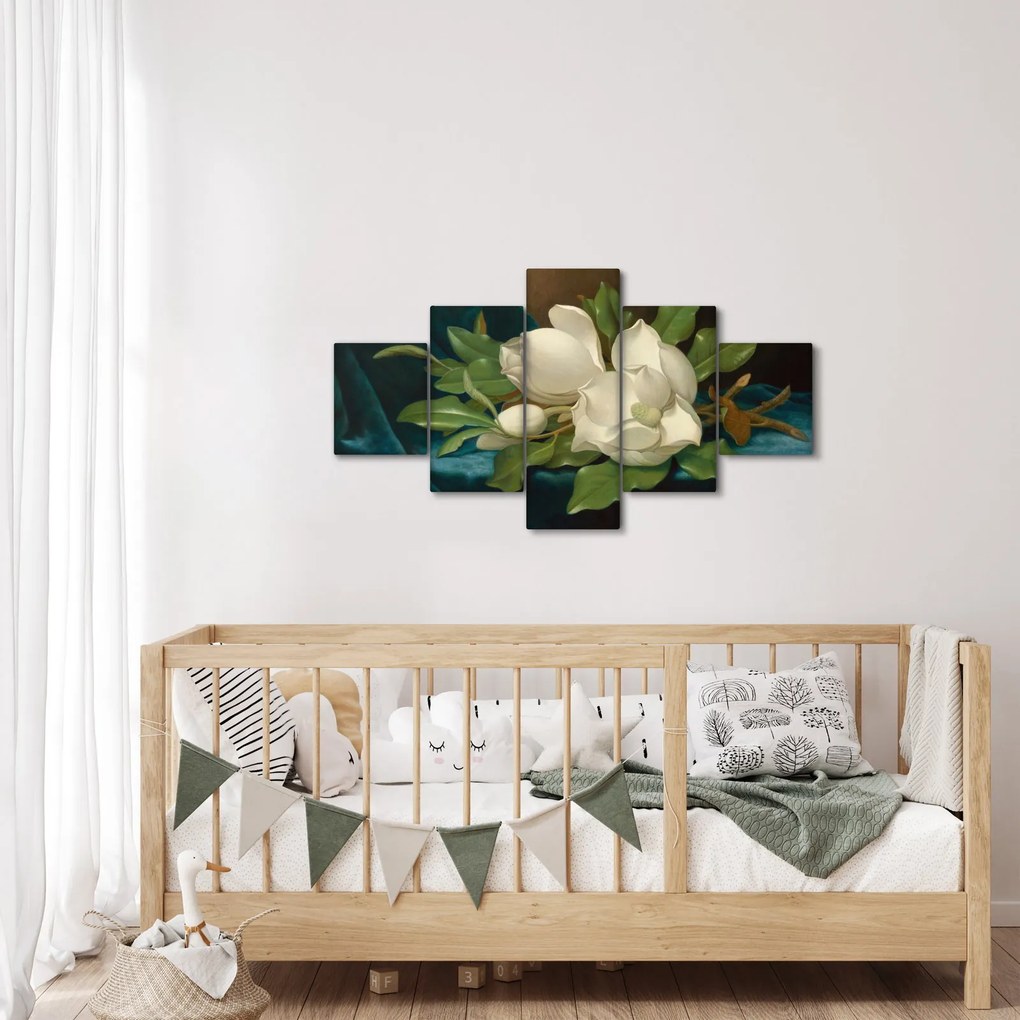Obraz - Martin Johnson Heade, Giant Magnolias on a Blue Velvet Cloth, reprodukcje (125x70 cm)
