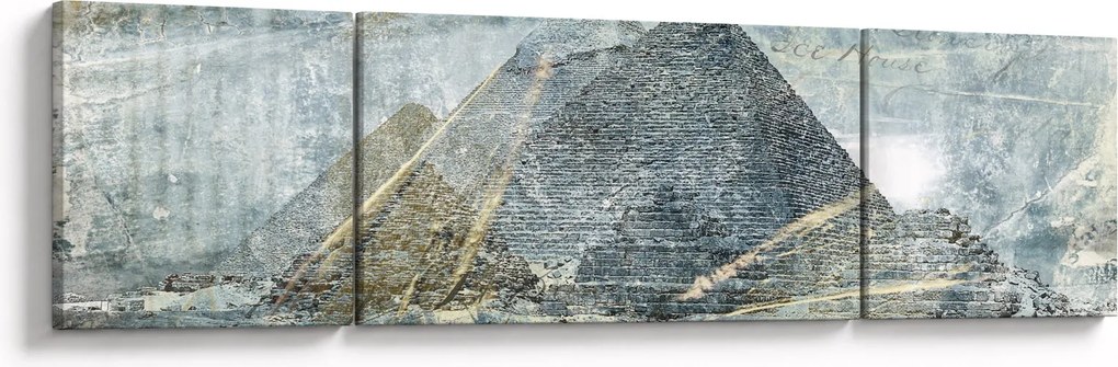 Obraz - Piramidy w niebieskim filtrze (170x50 cm)