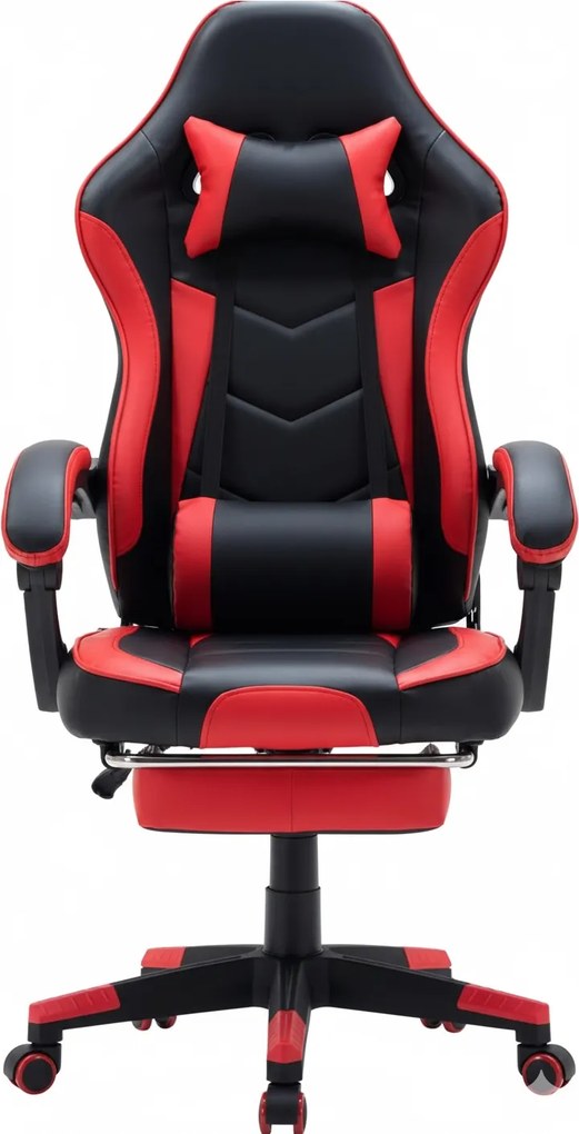 Fotel gamingowy z wysuwanym podnóżkiem Viper, kolor czarno-czerwony
