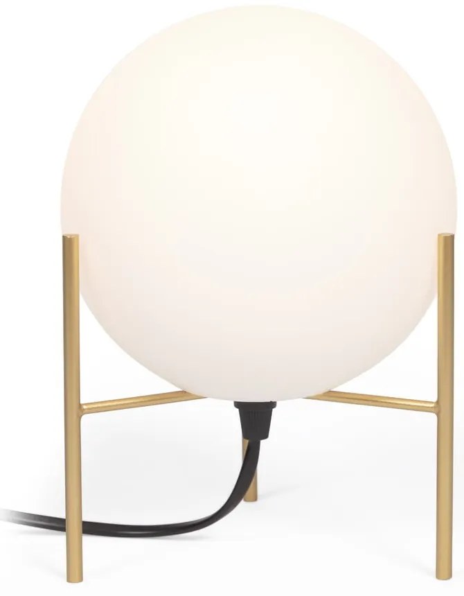 Lampa stołowa w biało-złotym kolorze ze szklanym kloszem (wys. 22 cm) Seina – Kave Home