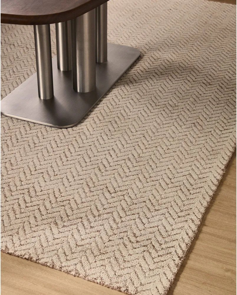 Kremowy wełniany dywan tkany ręcznie 160x230 cm Calira – Kave Home