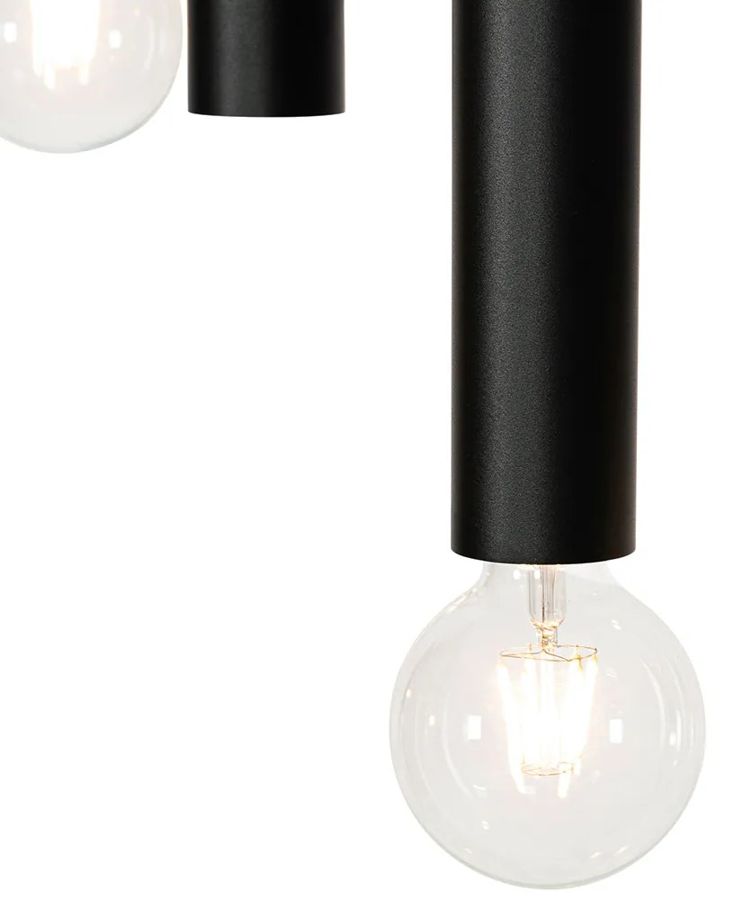 Designerska lampa wisząca czarna owalna 7-punktowa - TubaDesignerski Oswietlenie wewnetrzne