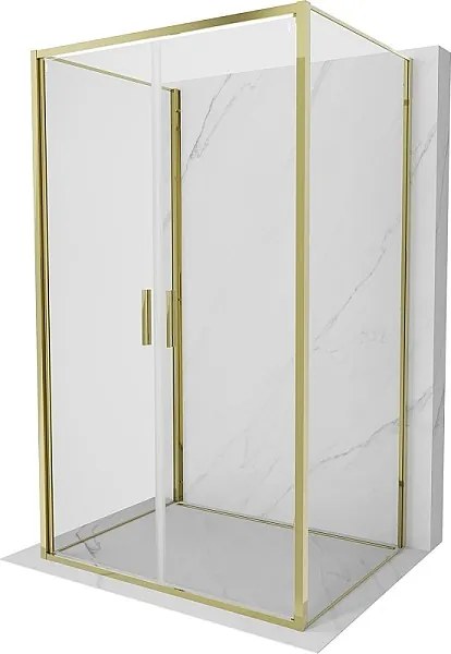 Mexen Exo-3S kabina prysznicowa 3-ścienna uchylna 80 x 110 cm, transparent, złota - 814-080-110-50-00-3S