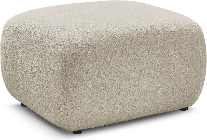 Beżowy podnóżek z materiału bouclé Montaigne – Bobochic Paris