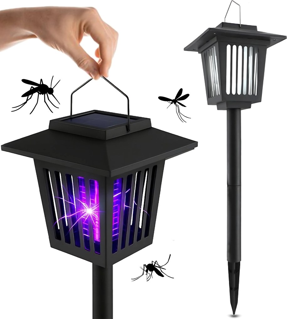 Lampa ogrodowa solarna LED owadobójcza J-22 Czarna