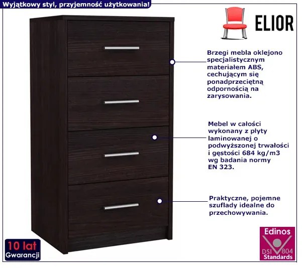 Minimalistyczna komoda z szufladami wenge - Gopox 5X
