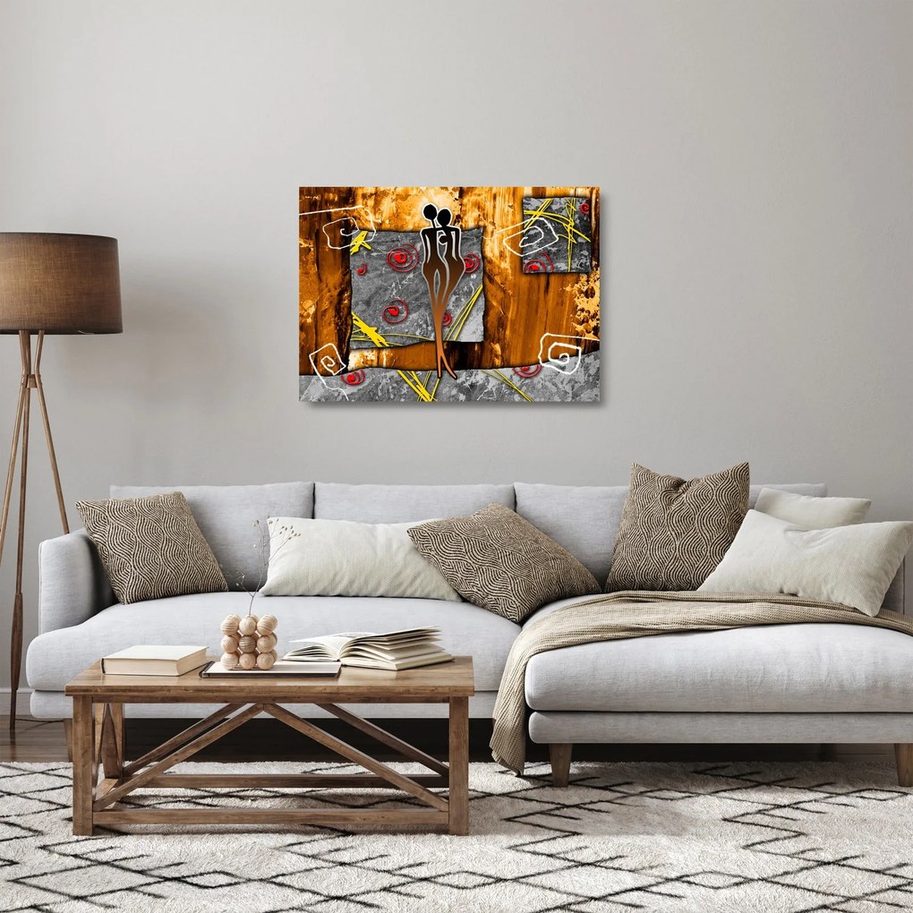 Obraz na szkle starożytnego obrazu (70x50 cm)