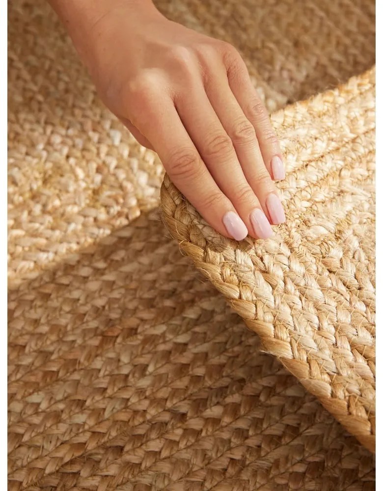 Dywan z juty dwustronny/tkany ręcznie w naturalnym kolorze 60x90 cm Juno – Hanse Home
