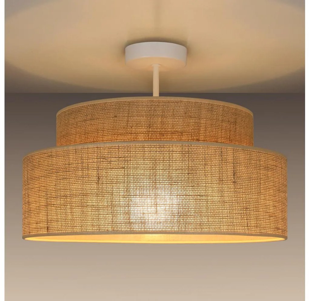 Żyrandol natynkowy BOHO 1xE27/60W/230V śr. 40 cm beżowy