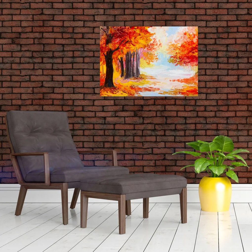 Obraz - Obraz olejny, kolorowa jesień (70x50 cm)
