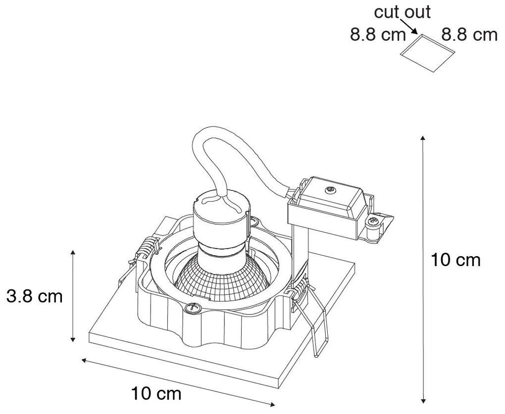 Inteligentny reflektor wpuszczany Ciemny Brąz obrotowy i uchylny z Wifi GU10 50mm - Qure