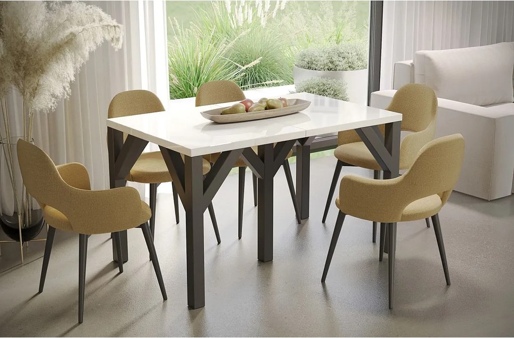 Stół rozkładany DUNAJ 130(240)x90 biały połysk