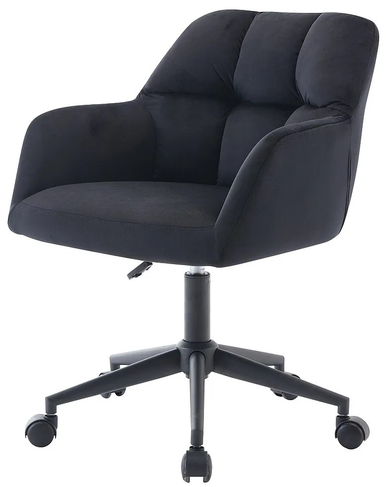 Krzesło biurowe - Welur - Czarny - Regulowana wysokość - PEGA Pascala Morabito