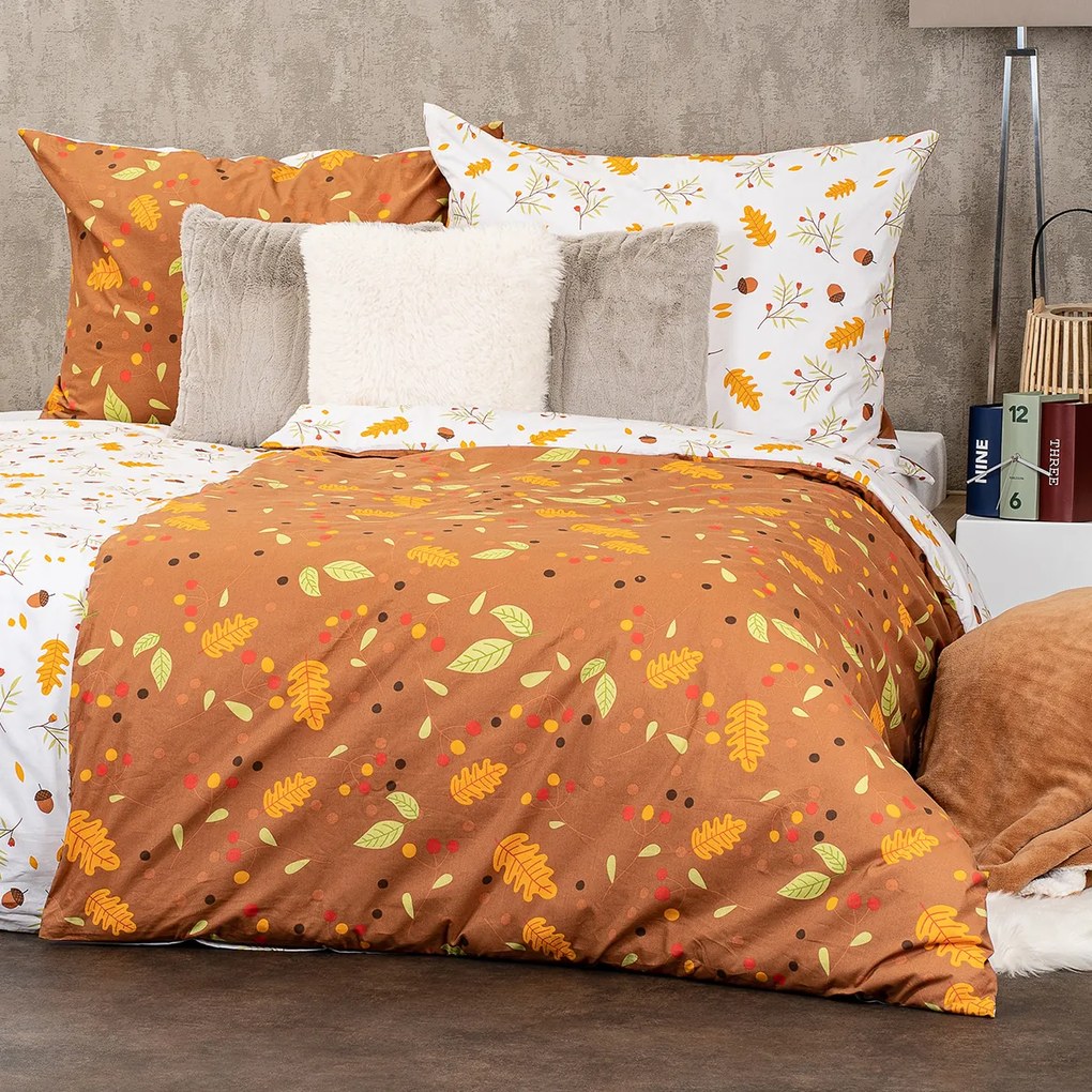 4Home Pościel bawełniana Jesień, 220 x 200 cm, 2 szt. 70 x 90 cm