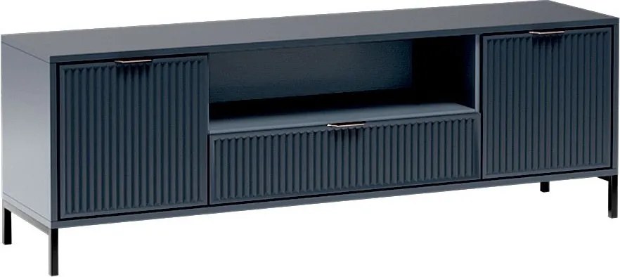 Szafka RTV stojąca ZIGO 165,3 cm do Salonu pod Telewizor z 1 Szufladą - Odcienie niebieskiego